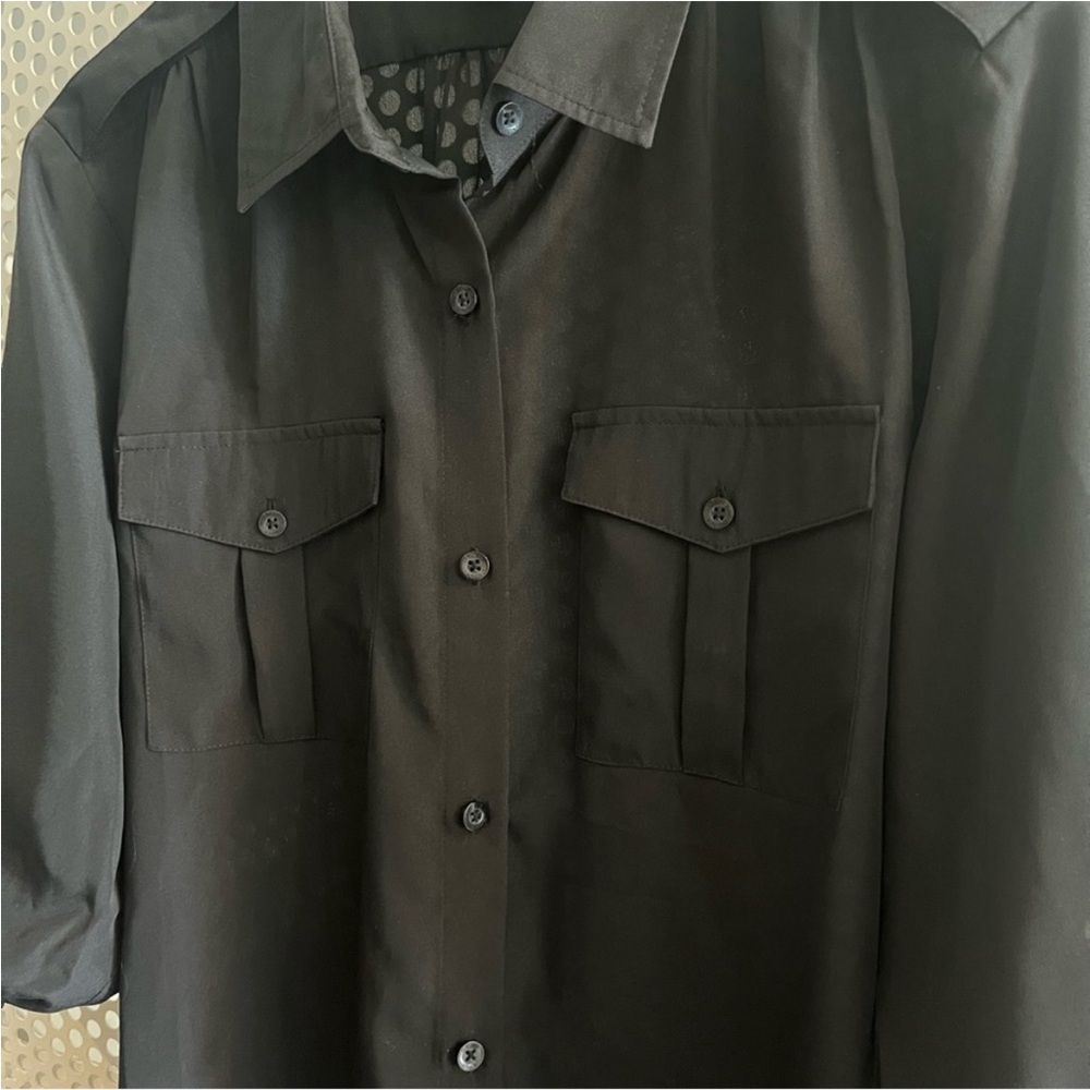 Dkny Button Down Collared Shirt Roll Tab Sleeves … - image 6